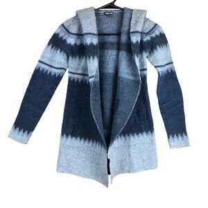 Toad & Co Womens Sweater Blue Gray Merino Merritt Hoodie Cascade Cabincore M (S)